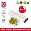 Daimaru Cling Wrap PE Food Grade 30cm x 30M Refill 2Pcs Plastik Wrap Aman untuk Makanan