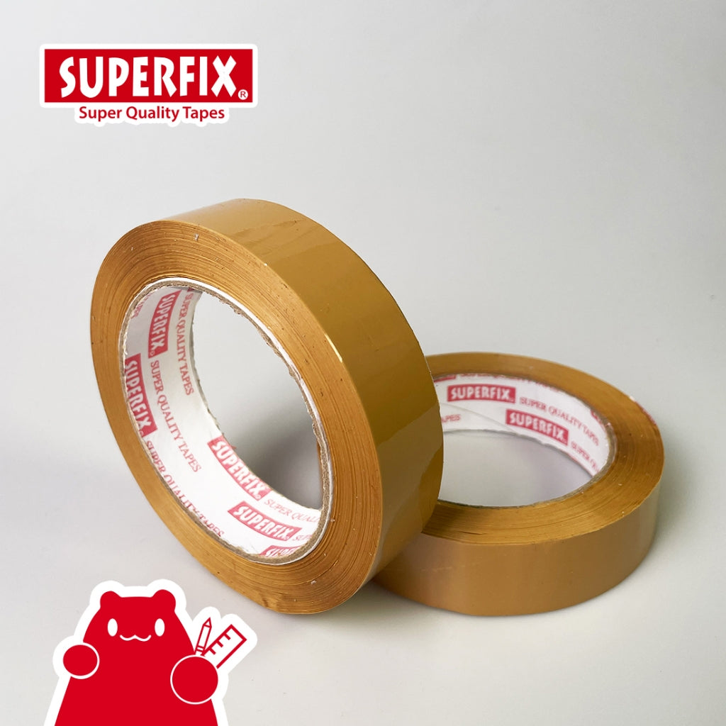Superfix Stationery Tape Tan 24mm x 100M Lakban Coklat Serbaguna untuk Kantor dan Pengemasan