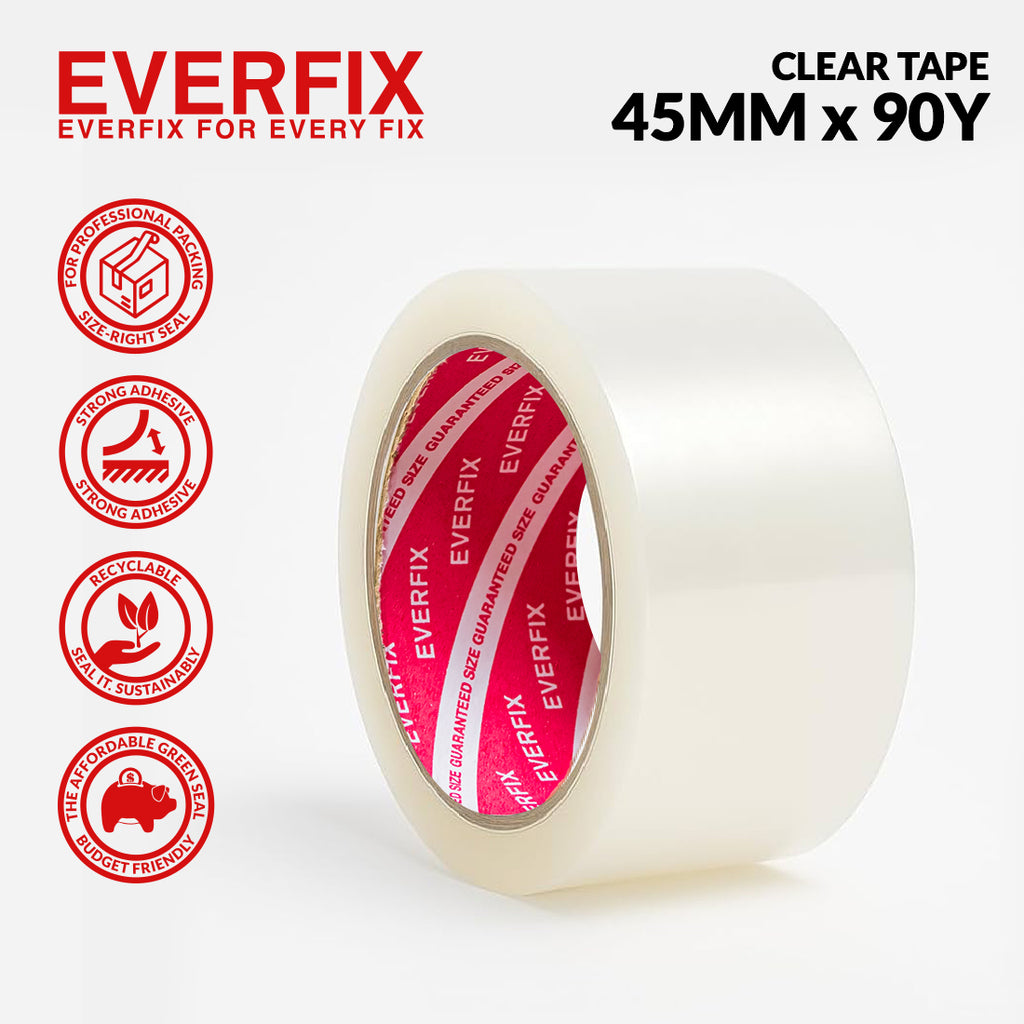 EVERFIX Lakban Bening 45mm x 90Y OPP Tape Clear Kuat Tahan Lama Harga Hemat Recyclable
