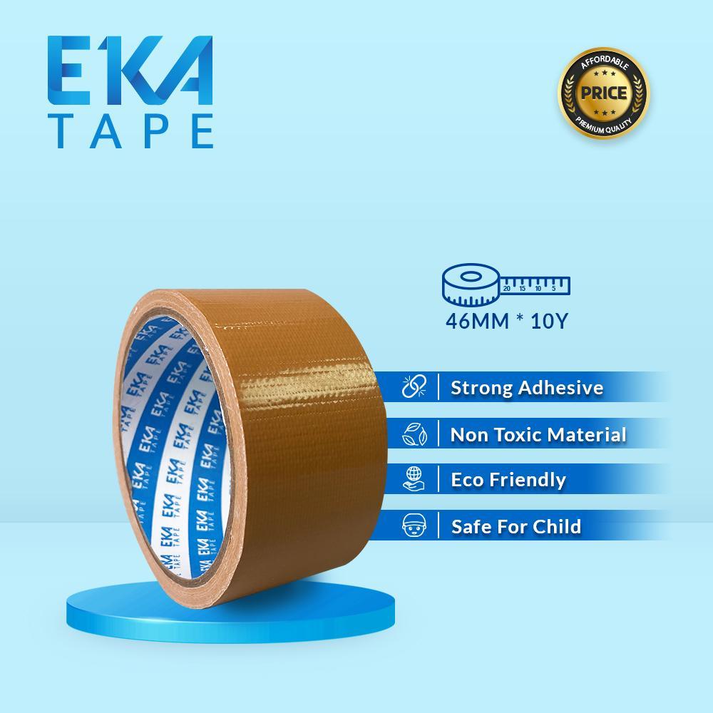 EKA Tape Cloth Tape Cream 46mm x 10Y Coklat Lakban Krem dengan Lem Kuat Fleksibel untuk Perbaikan Pengemasan Ideal Rumah Tangga Kantor Industri