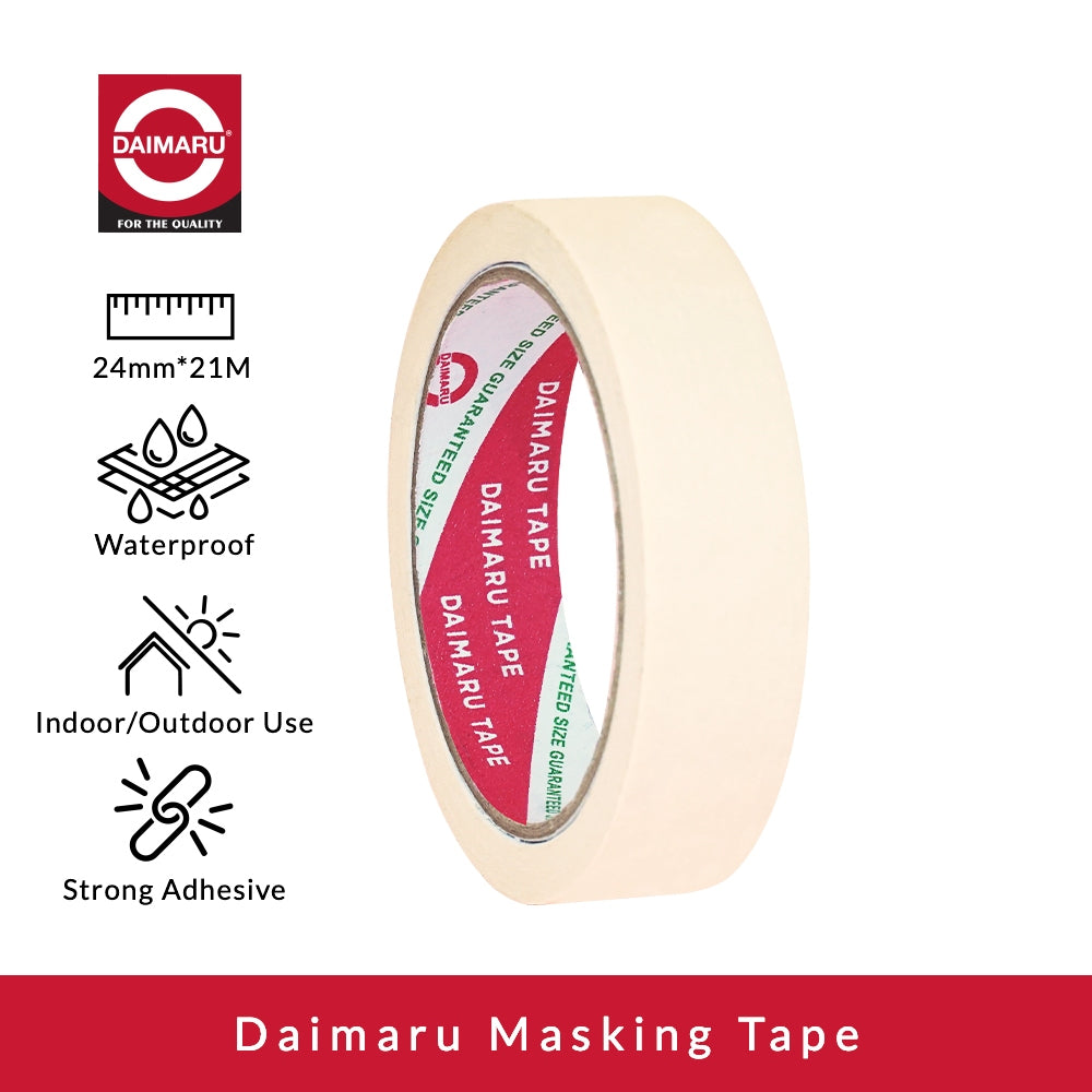 Daimaru Masking Tape Lakban Kertas Warna Cream 24 mm x 21 meter