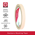Daimaru Masking Tape Lakban Kertas Cream 12mm x 21M Single Side Adhesive Tahan Air untuk Pengecatan Mobil dan Stiker Waterproof Tidak Merusak Permukaan