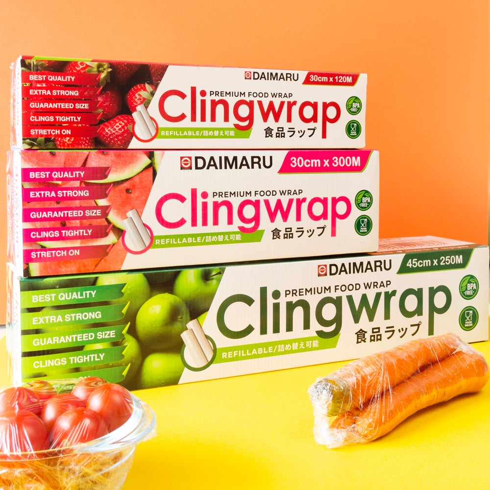 Daimaru Cling Wrap Food Grade 30cm x 300M 3Pcs BPA Free Kemasan Hard Box Eksklusif untuk Industri Horeca Material Berkualitas Tinggi dan Perlindungan Ekstra