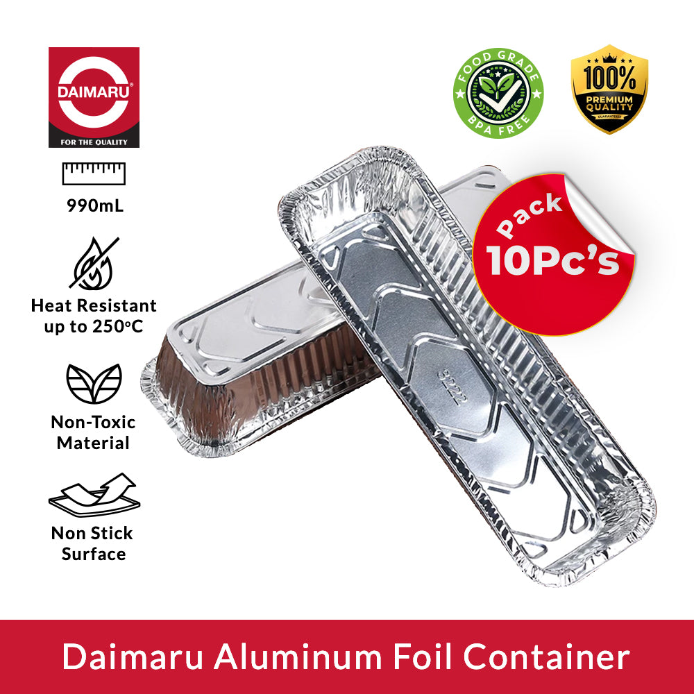 Daimaru Aluminium Foil Tray 990mL Isi 10 Pcs Wadah Makanan Oven & Frozen Food