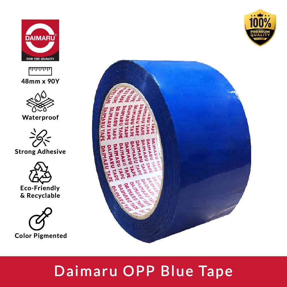 Daimaru OPP Tape Blue 48mm x 90Y Lakban Plastik Biru Single Side Adhesive 45 Micron untuk Pengepakan Segel Dus Eco-Friendly & Recyclable