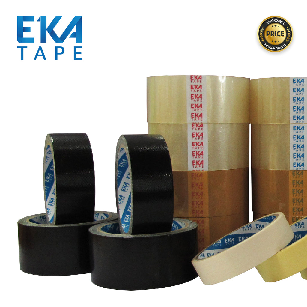EKA Tape Cloth Tape Hitam 46mm x 10Y Lakban Kain Rayon PE Adhesive Natural Rubber Anti Karat Goresan