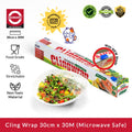 Daimaru Cling Wrap Food Grade 30cm x 30M Microwave Safe Plastik Pembungkus Aman Ramah Lingkungan dengan Pisau Zip Safe