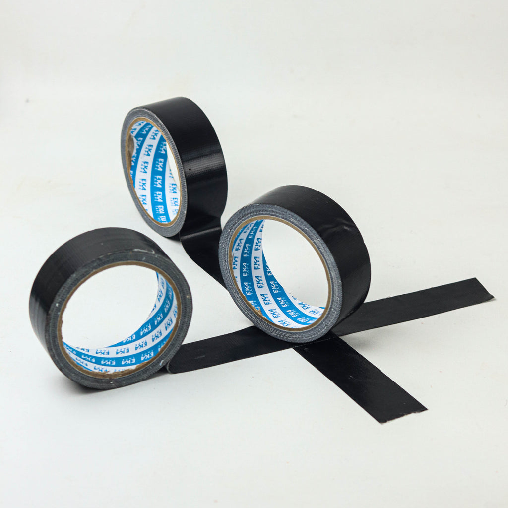 EKA Tape Cloth Tape Black 34mm x 10Y Lakban Kain Hitam dengan Lem 100% Natural Rubber Adhesive Hitam untuk Kargo Berat dan Penjilidan Buku