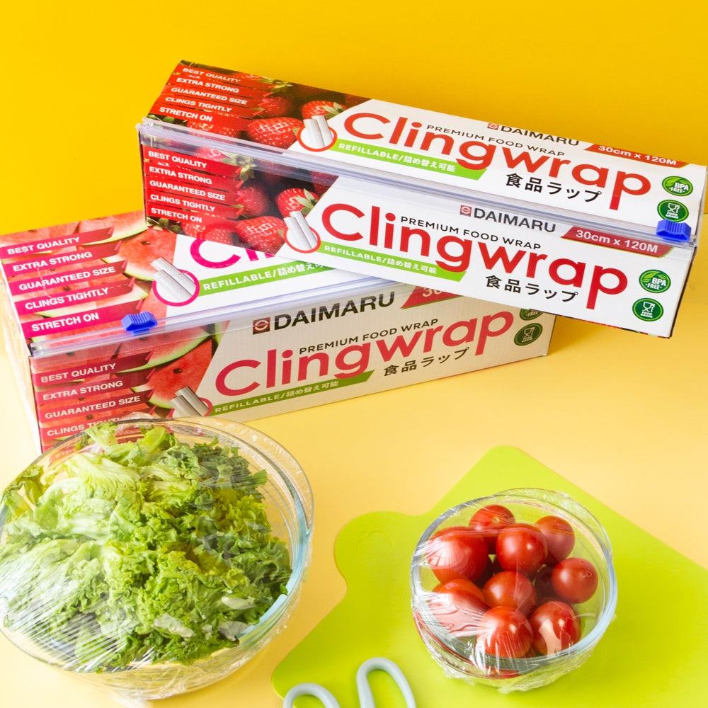 Daimaru Cling Wrap Food Grade 30cm x 300M 3Pcs BPA Free Kemasan Hard Box Eksklusif untuk Industri Horeca Material Berkualitas Tinggi dan Perlindungan Ekstra