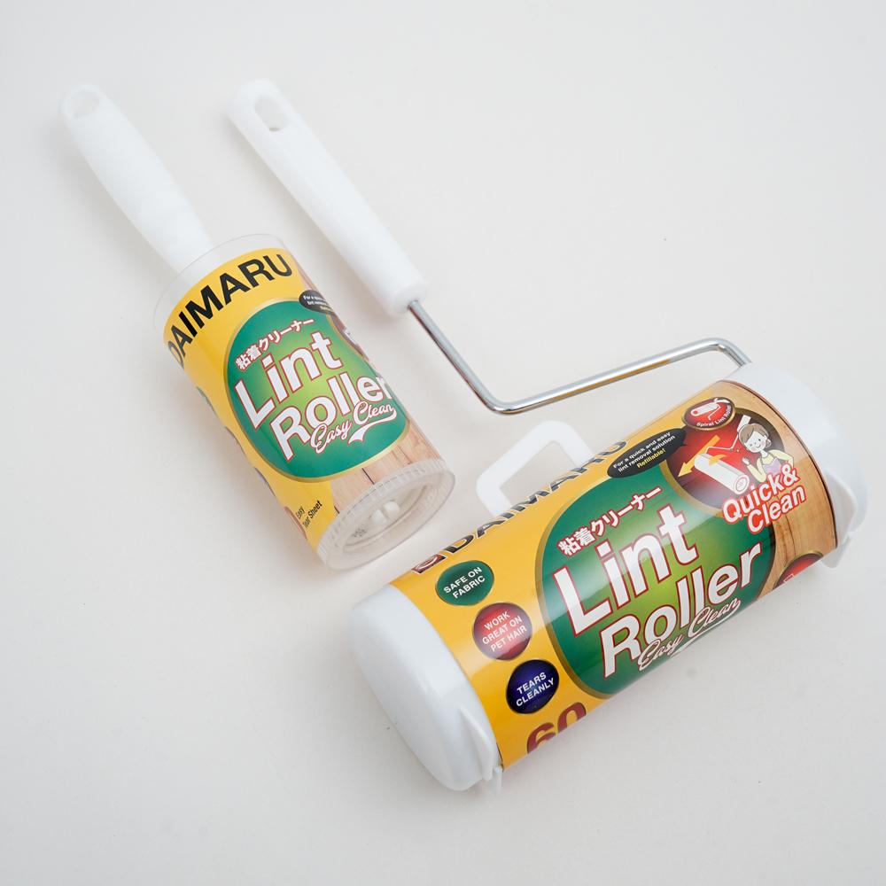 Daimaru Long Handle Lint Roller 90 Sheet 16cm Rambut Debu Refillable Quick Clean dengan Lembar Perekat Kuat Mudah Diganti dan Gagang Ergonomis