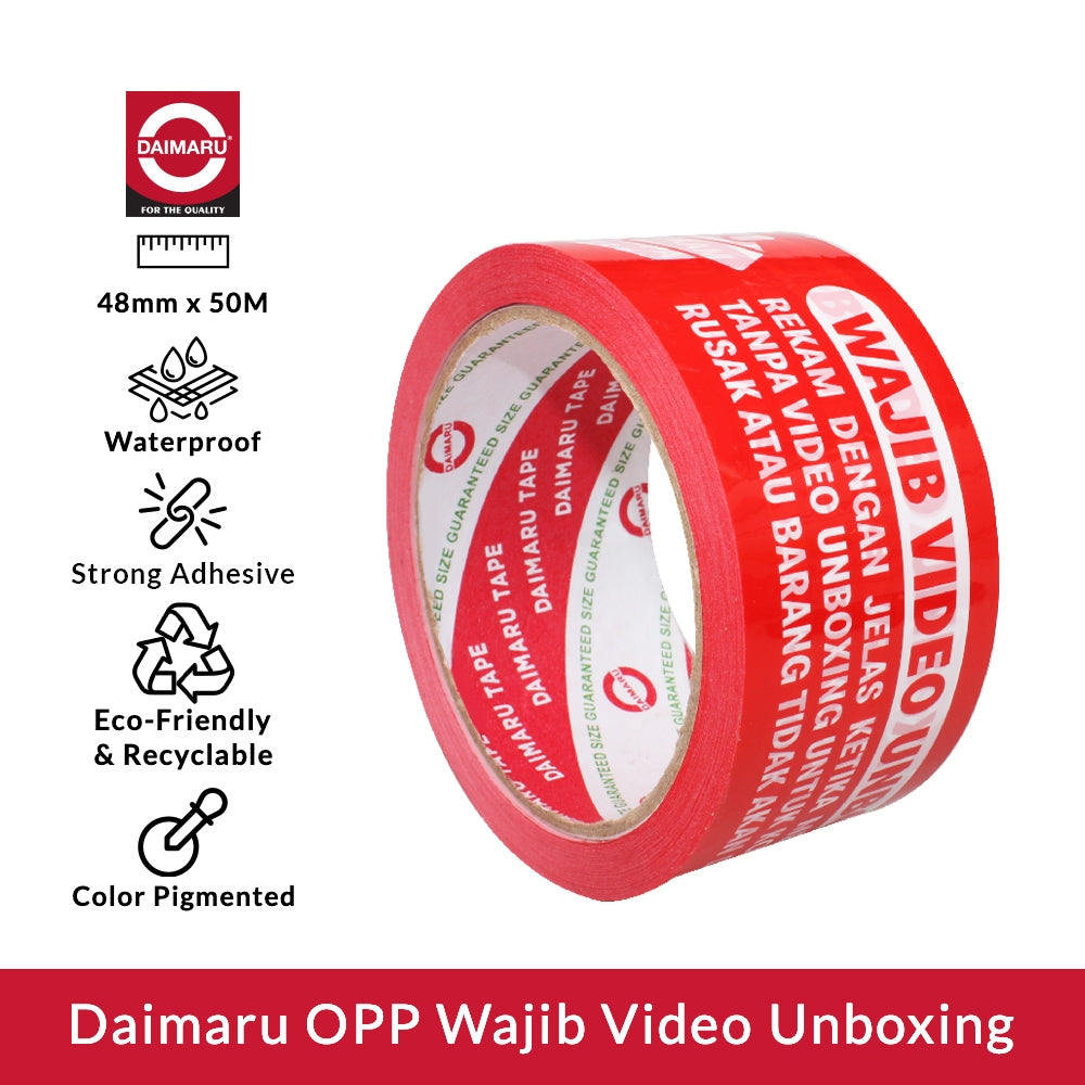 Daimaru OPP Wajib Video Unboxing 48mm x 50M Tahan Air Lem Kuat Ramah Lingkungan & Dapat Didaur Ulang