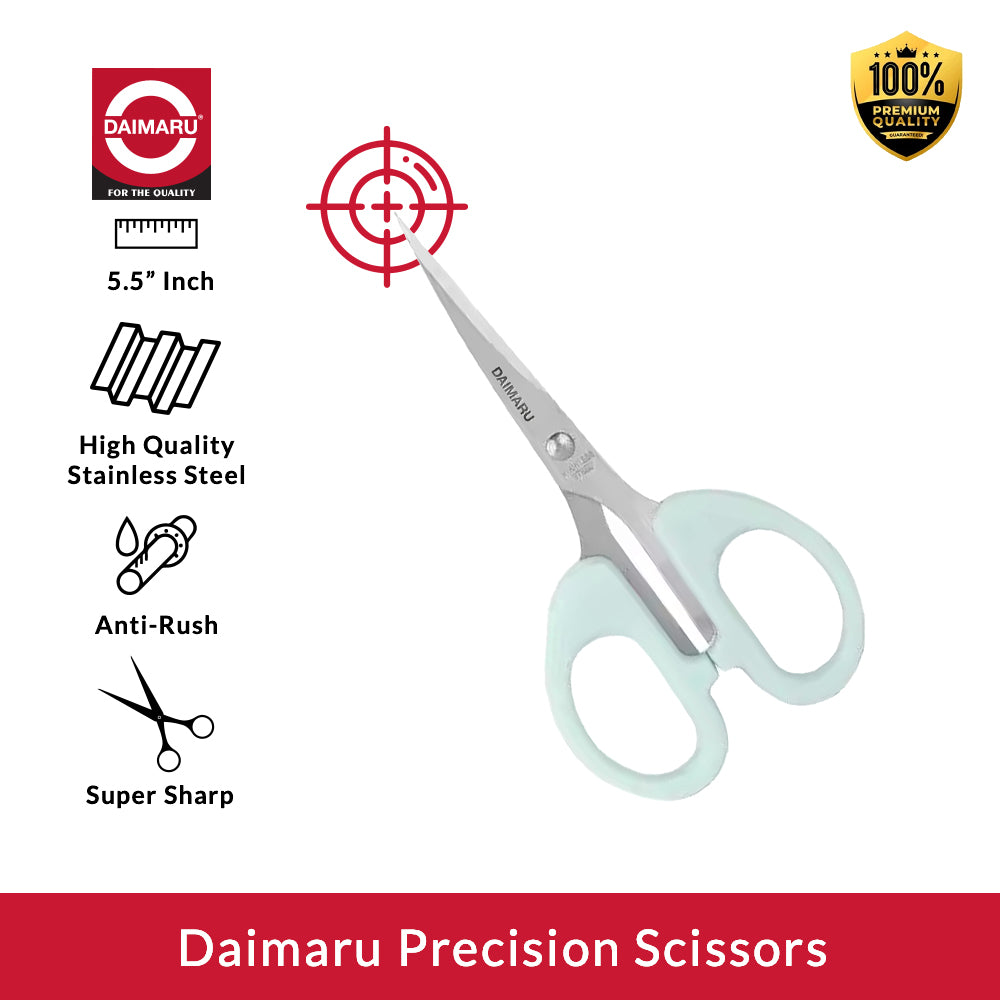 Daimaru Precision Scissors 5,5 inch Gunting Persisi Anti-Rush Super Tajam Baja Stainless Berkualiti Tinggi