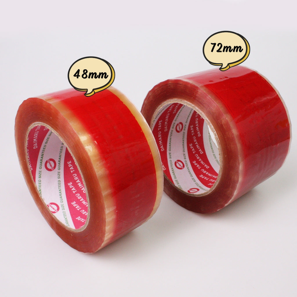 Daimaru OPP Printed Tape Lakban Stop Warna Bening 72mm x 100M
