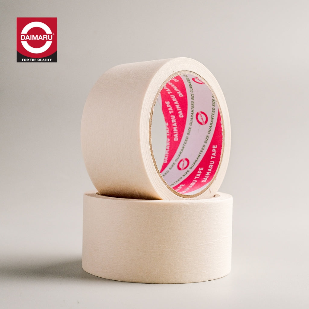 Daimaru Masking Tape Lakban Kertas Warna Cream 48mm x 21M Waterproof Single Side Adhesive Tahan Air untuk Pengecatan Mobil dan kanvas tanpa merusak permukaan