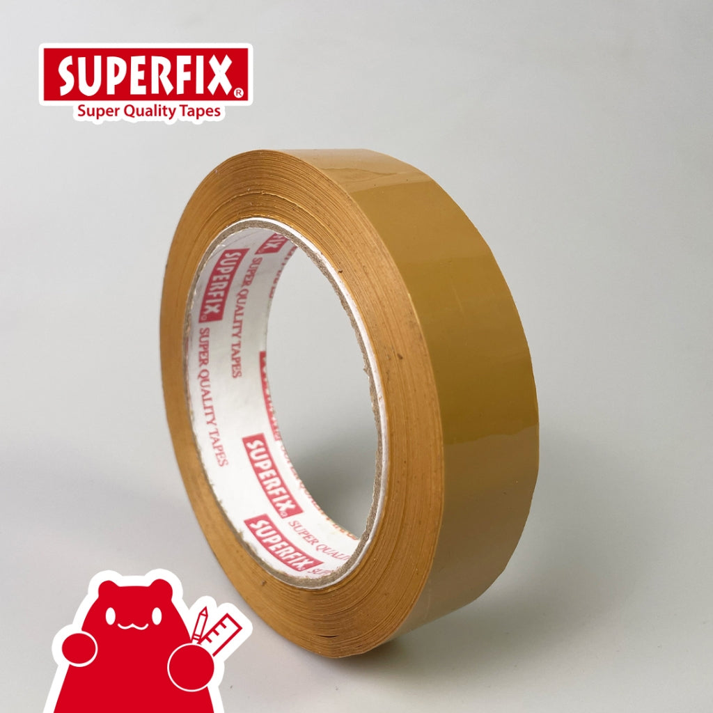 Superfix Stationery Tape Tan 24mm x 100M Lakban Coklat Serbaguna untuk Kantor dan Pengemasan