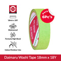 Daimaru Masking Tape Premium Washi Hijau 18 mm x 18 Yard (36 Pcs/1 Box) Untuk Finishing Cat & Dekorasi