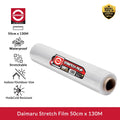 Daimaru Stretch Film 50cm x 130M Plastik Wrapping Waterproof Stretchable untuk Penggunaan Indoor Outdoor