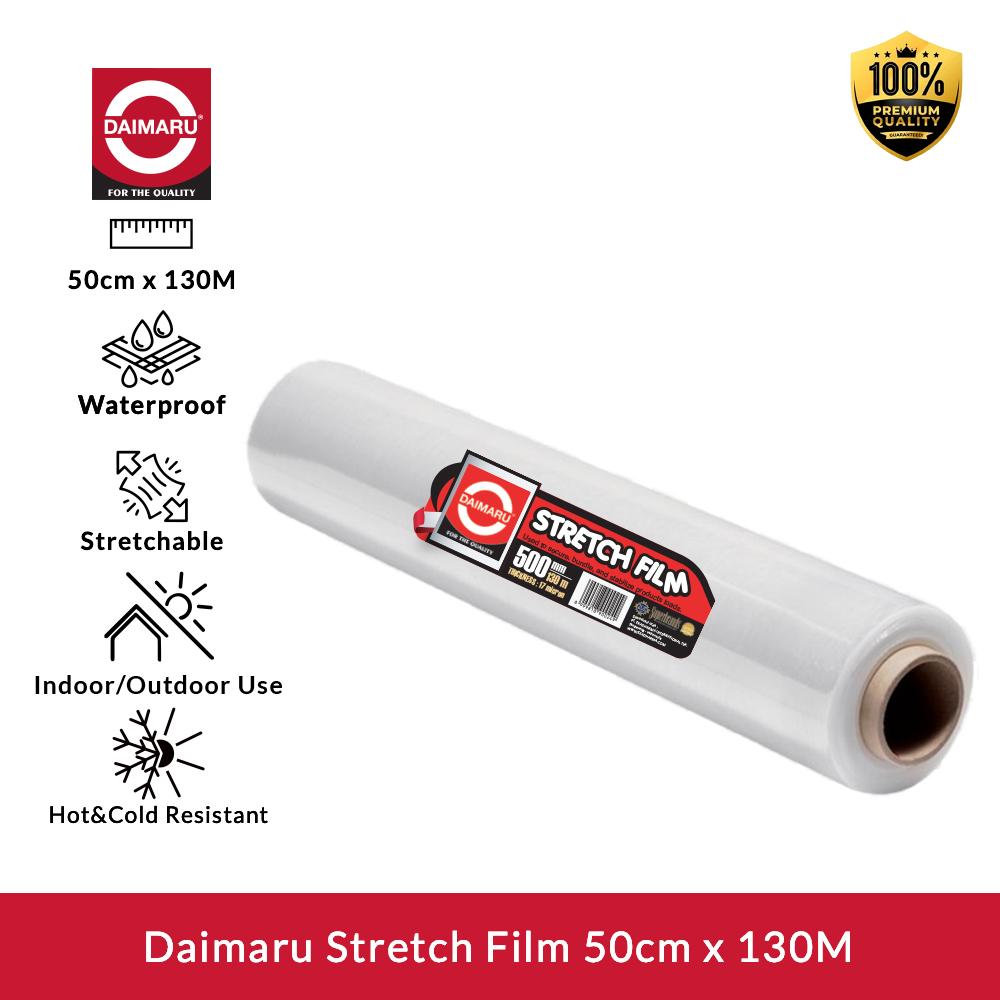 Daimaru Stretch Film 50cm x 130M Plastik Wrapping Waterproof Stretchable untuk Penggunaan Indoor Outdoor